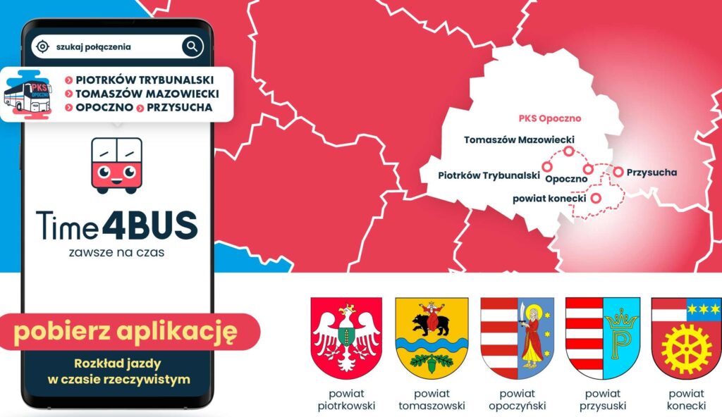 Kolejne gminy z dynamiczną informacją pasażerską. Time4BUS w sieci PKS Opoczno