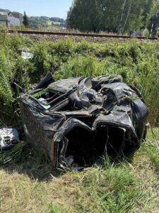 Wypadek na przejeździe kolejowym