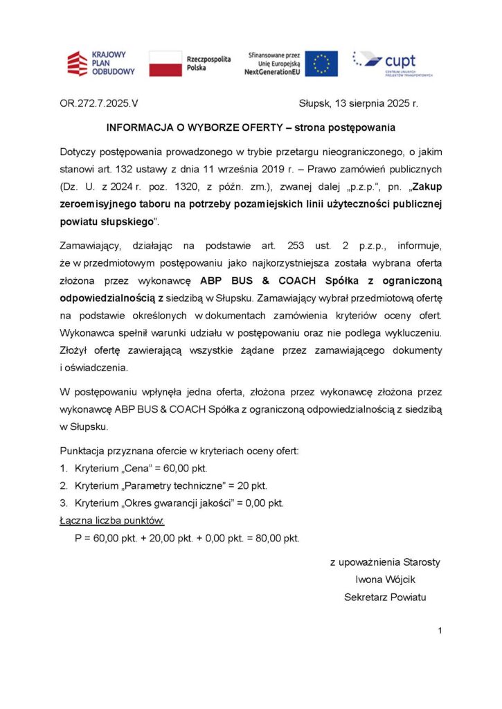 ABP Bus & Coach wygrał przetarg na zeroemisyjny tabor dla Słupska