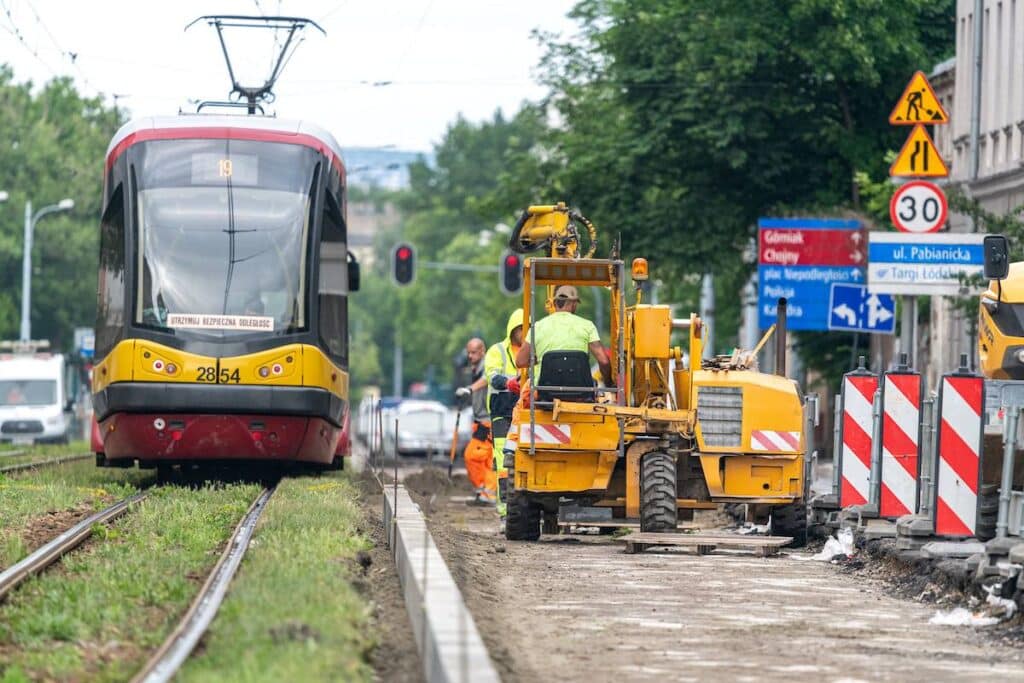 Weekendowe wstrzymanie ruchu tramwajów po ul. Pabianickiej w Łodzi foto: UM Łódź