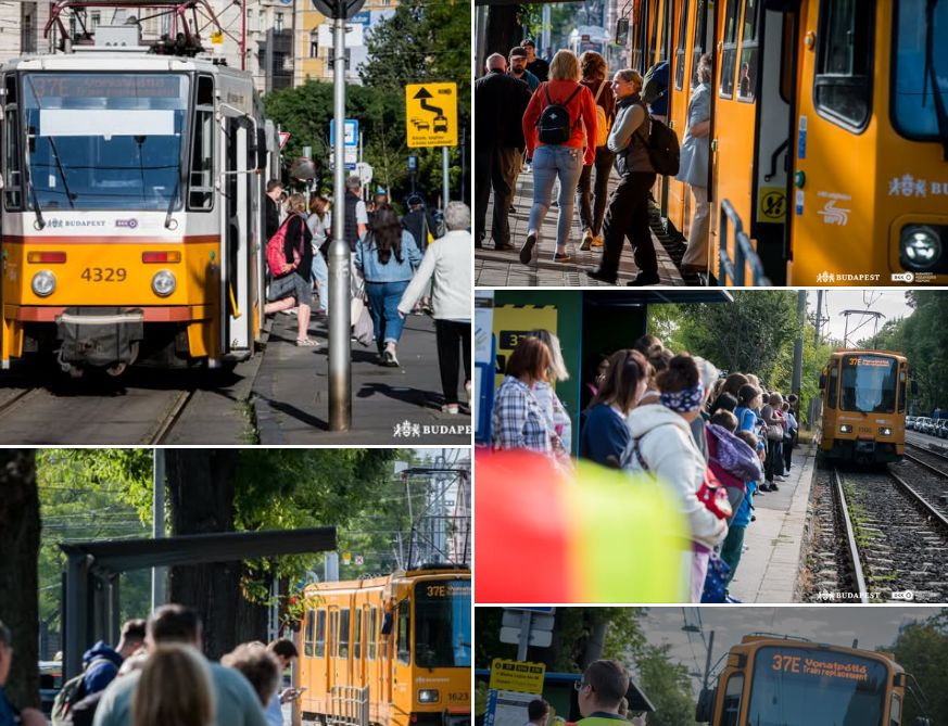 Budapeszt: Ruszyła nowa ekspresowa linia tramwajowa 37E. Udany start i tłumy pasażerów foto: BKK
