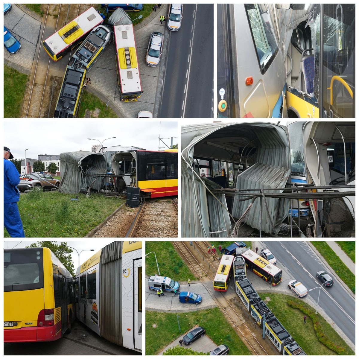 Infotram - Groźnie wyglądająca kolizja tramwaju z autobusem we Wrocławiu. Duże straty