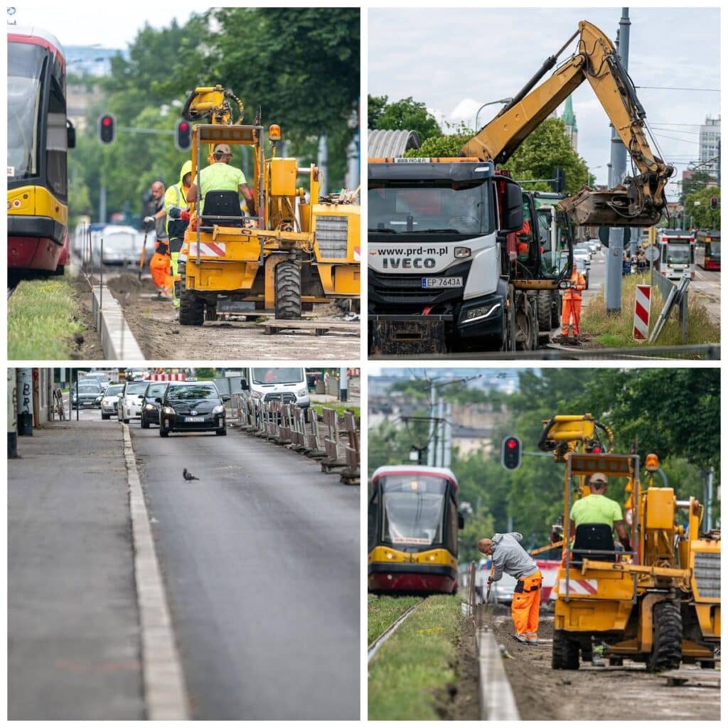 Weekendowe wstrzymanie ruchu tramwajów po ul. Pabianickiej w Łodzi foto: UM Łódź