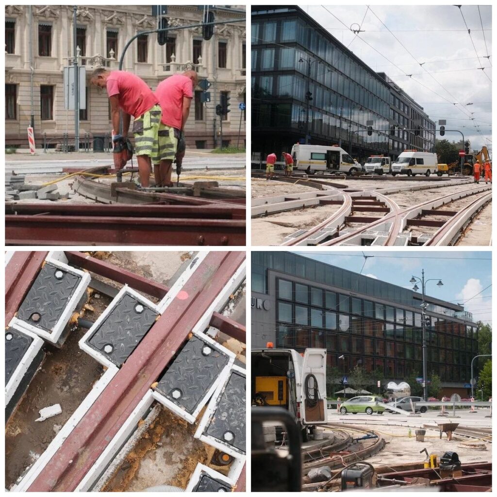 Trwa remont torowiska na Zachodniej w Łodzi. Zmiany w ruchu i objazdy tramwajów foto: UM Łódź