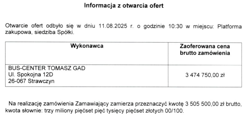 MZK Opole ponownie z ofertą od Bus Center na 5 minibusów