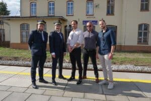 Dworzec w Czaplinku z tymczasową nazwą