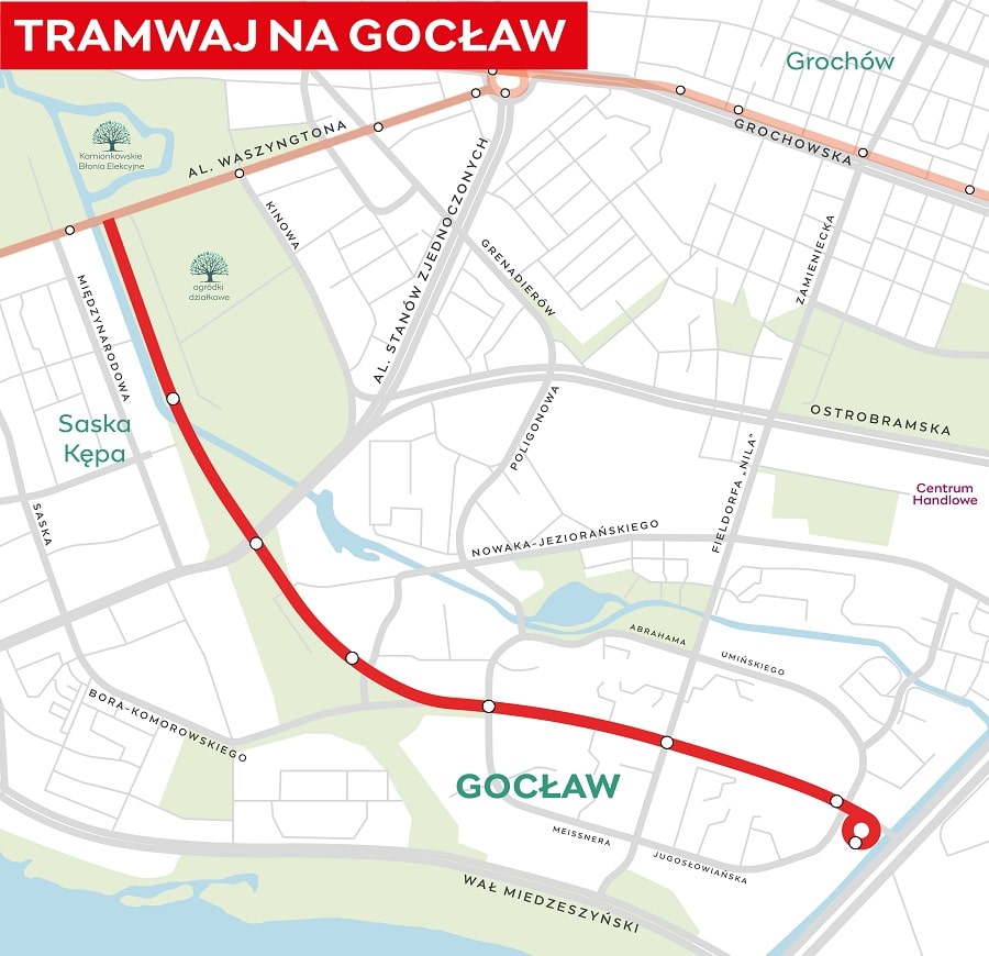Tramwaj na Gocław trochę bliżej. 20 minut do centrum i zielone torowiska dla 60 tysięcy mieszkańców foto: UM Warszawa