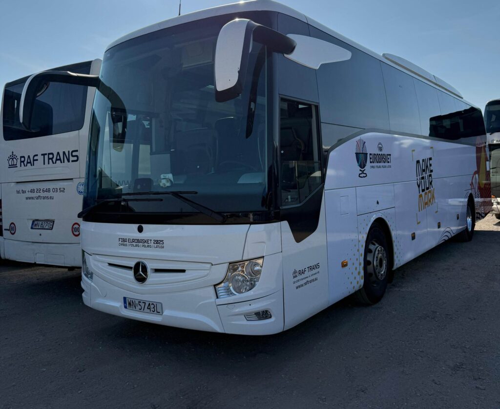Raf Trans oficjalnym przewoźnikiem EuroBasket 2025. Wiemy z jakimi autobusami