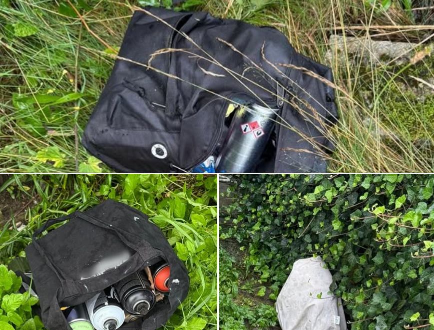 Nielegalne graffiti na pociągach SKM w Lęborku. Jeden ze sprawców zatrzymany foto: Policja