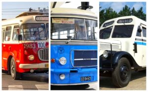 Zabytkowe autobusy na ulicach Grudziądza