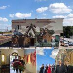 Mural na dawnym dworcu w Bogumiłowicach