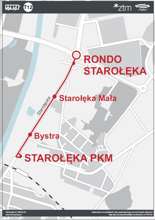 Zmiany w komunikacji miejskiej w Poznaniu. Objazdy tramwajów i autobus zastępczy na Starołęce foto: ZTM Poznań