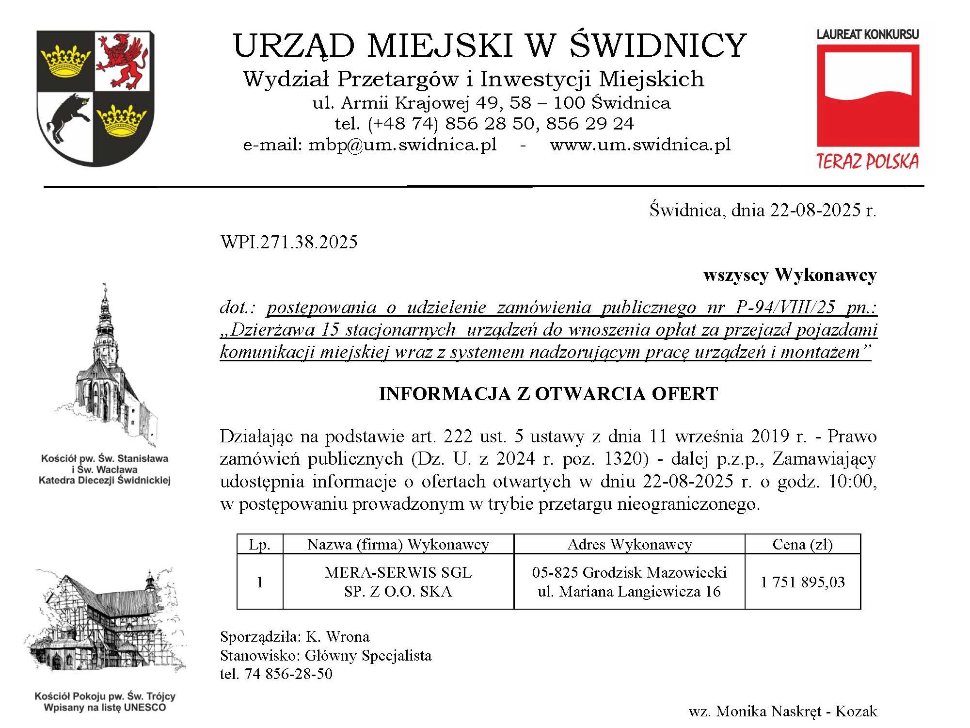 Nowe biletomaty dla Świdnicy coraz bliżej. Znamy ofertę w przetargu