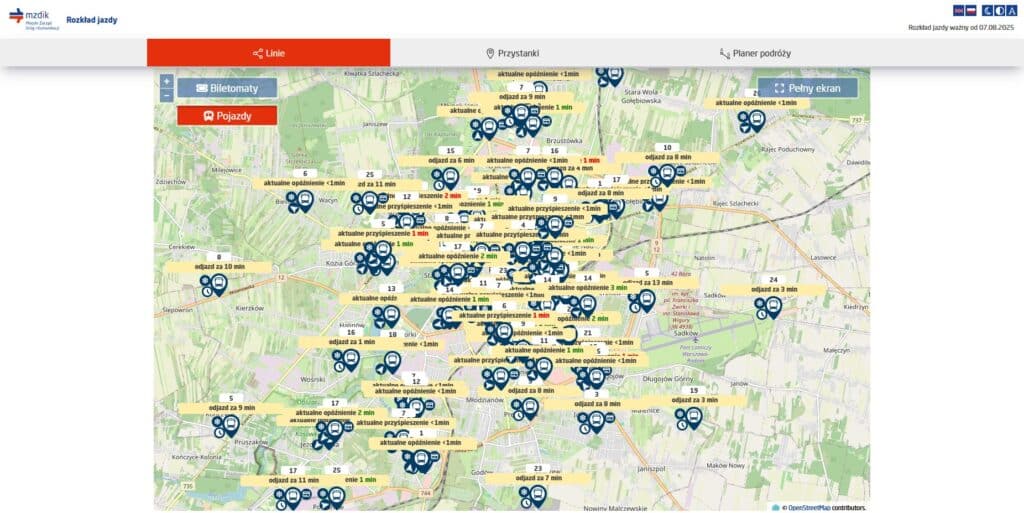 Radom z nowym planerem podróży. Rozkład MZDiK pokazuje autobusy w czasie rzeczywistym