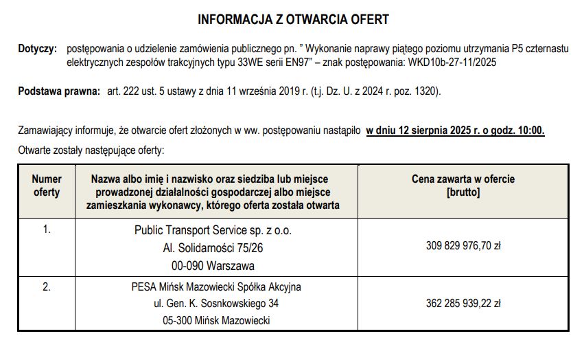 Otwarcie ofert P5 EN97