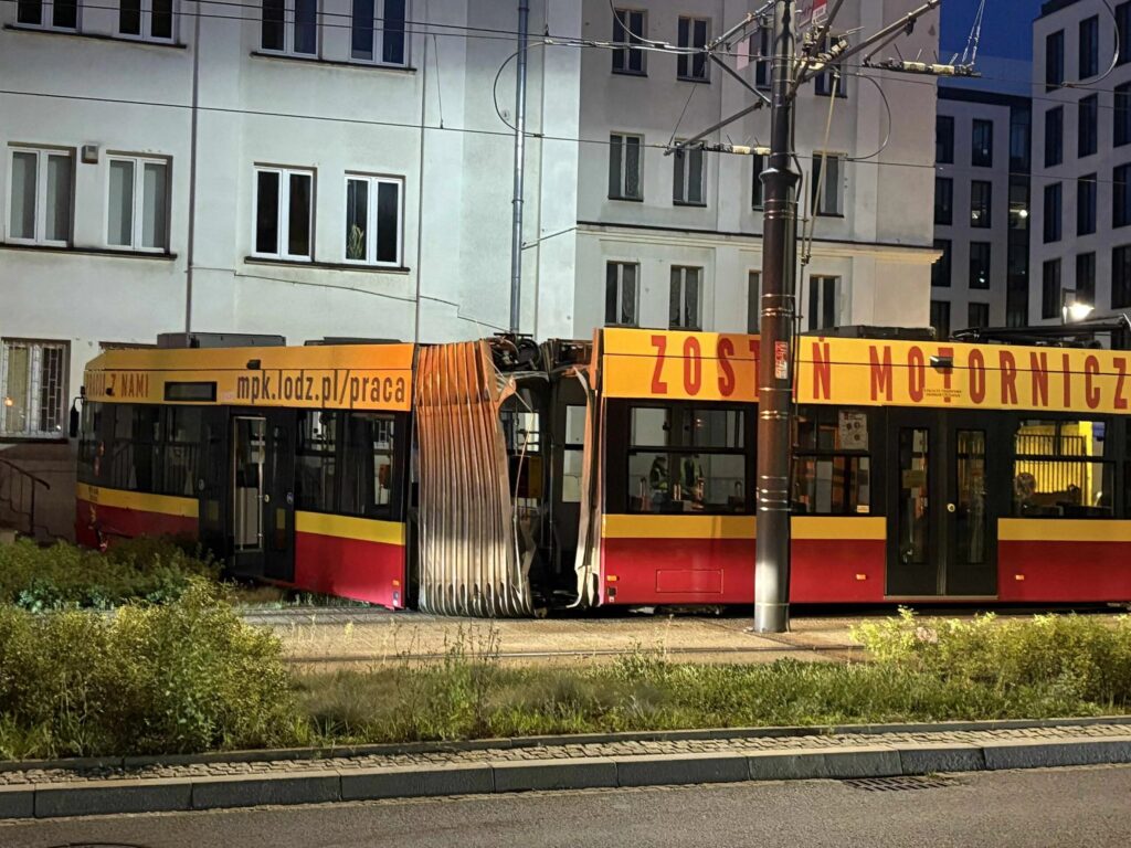 Wykolejenie tramwaju w Łodzi