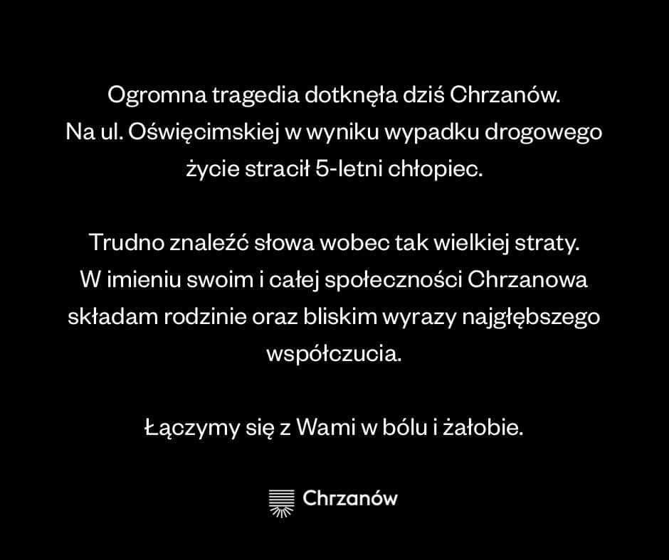 Małopolskie/ Prokuratura: matki nie było przy pięciolatku w chwili wypadku w Chrzanowie