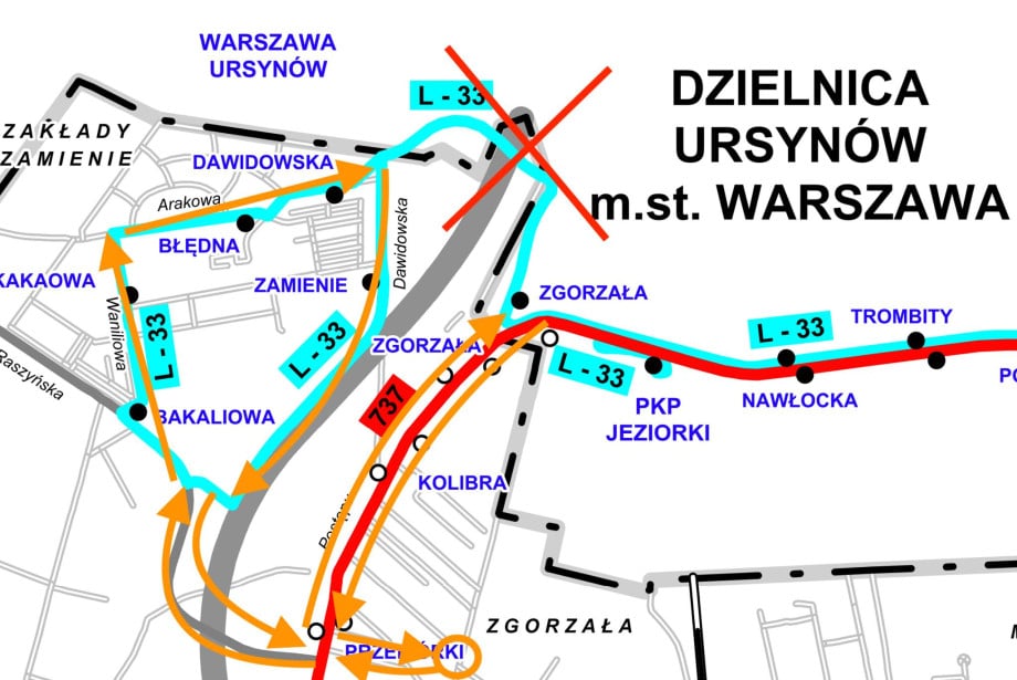 Petycja o zmianę trasy linii autobusowej L33 w Warszawie 