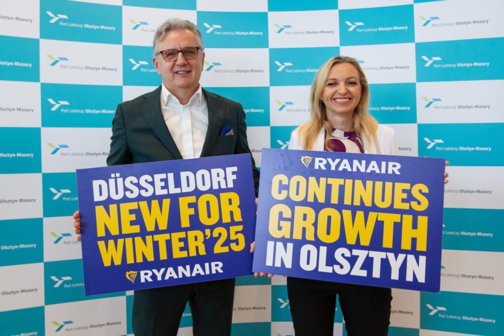 Ryanair przedłuża loty do Duesseldorfu – zimowy hit z Olsztyna-Mazury
