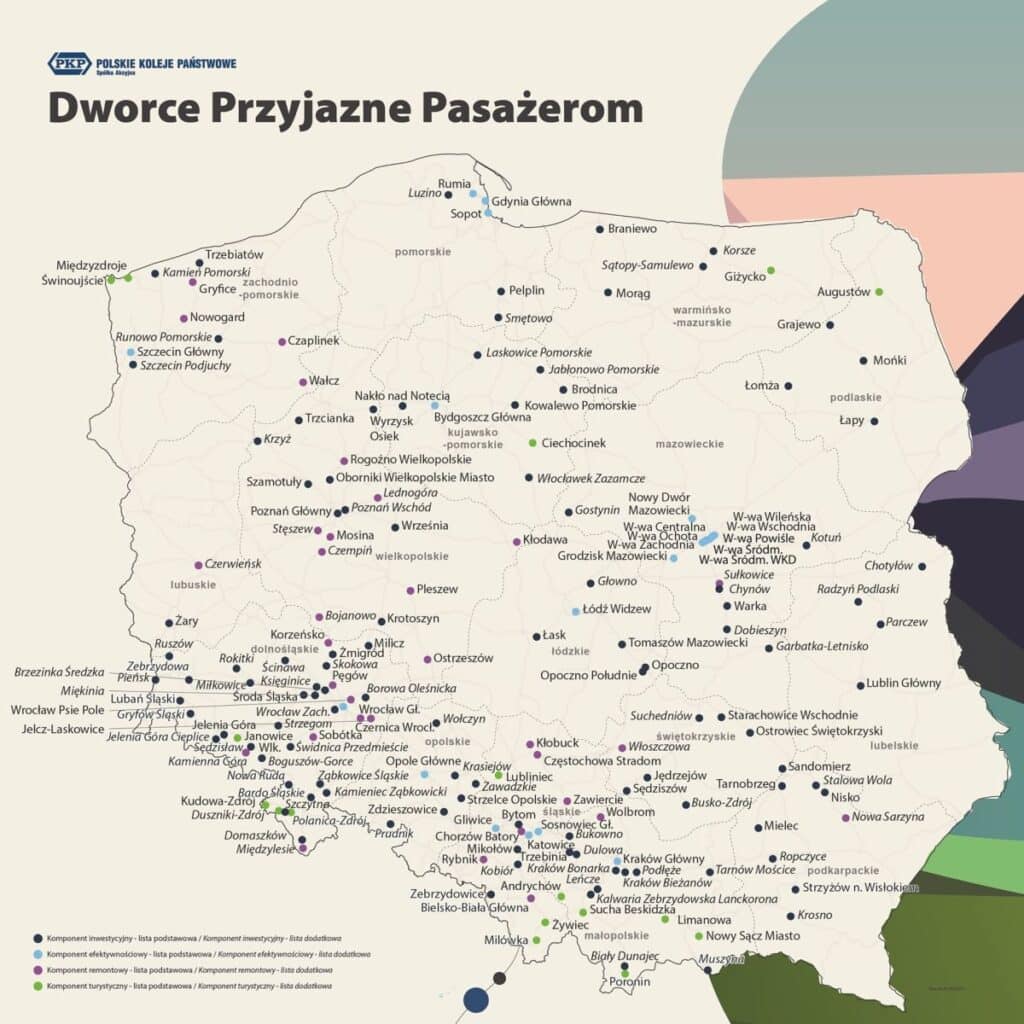 Mapa inwestycji dworcowych