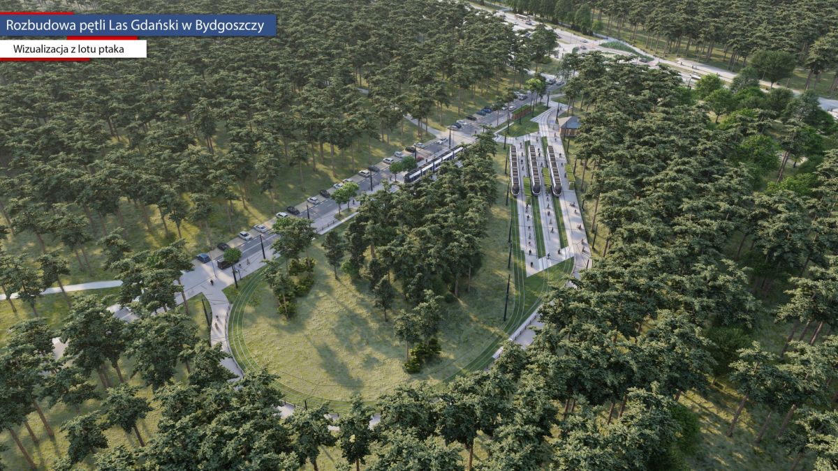 Infotram - Bydgoszcz: Nowoczesna pętla tramwajowa Las Gdański coraz bliżej