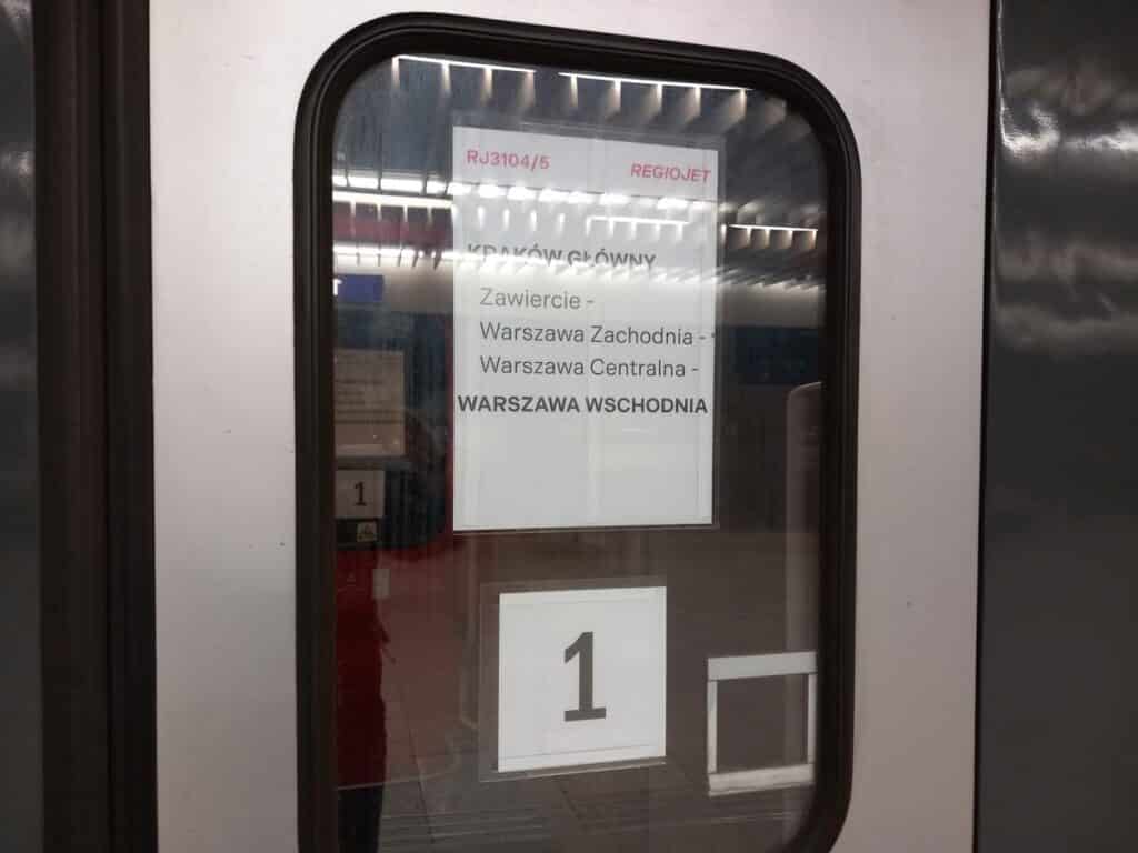 Pociąg RegioJet w Warszawie