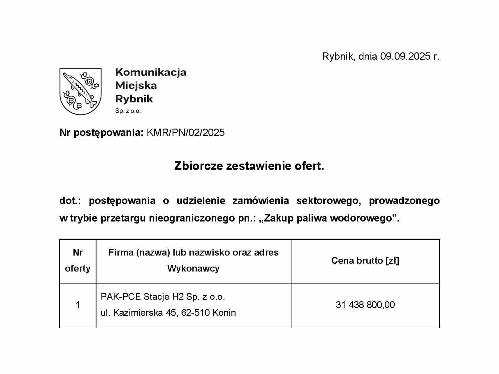 Rybnik otworzy portfel na wodór. 31,4 mln PLN za dostawy dla transportu publicznego
