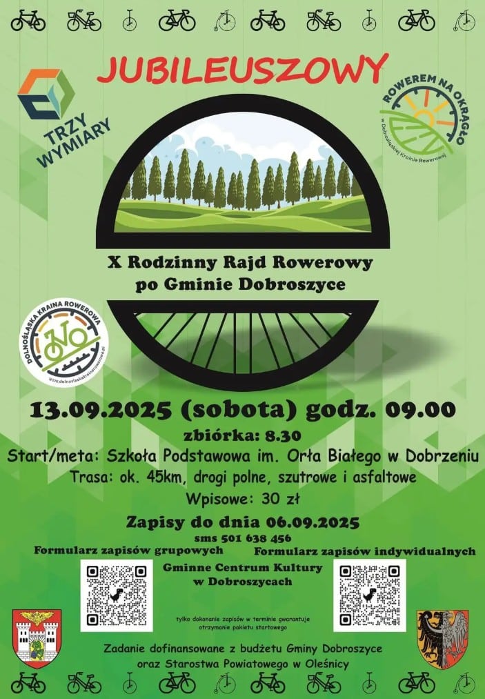 X Rodzinny Rajd Rowerowy w Gminie Dobroszyce – zapisy trwają!