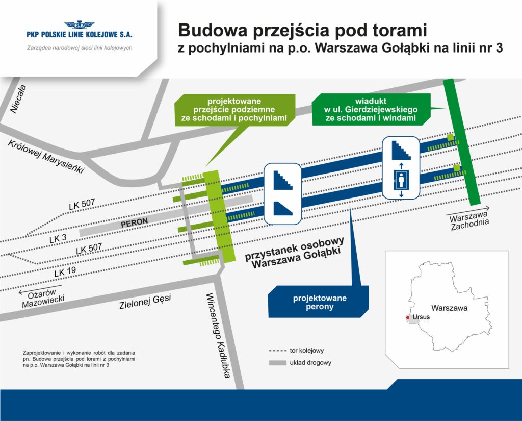 Przystanek Warszawa Gołąbki bez kładki nad torami. PKP PLK zapowiadają prace remontowe foto: PKP PLK