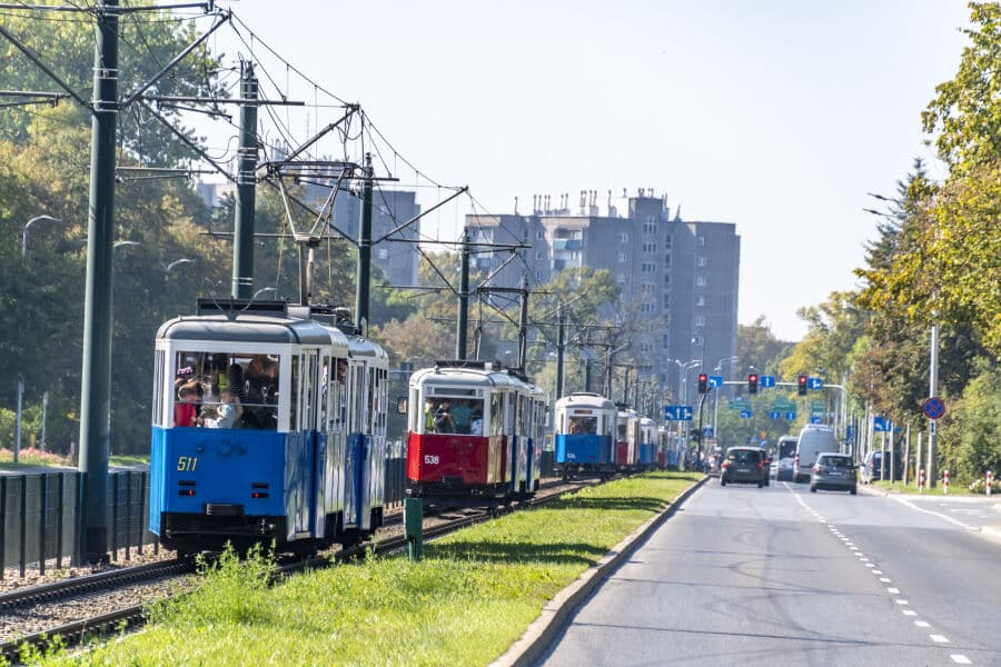 Wielka parada tramwajów w Krakowie na 150-lecie komunikacji miejskiej foto: UM Kraków