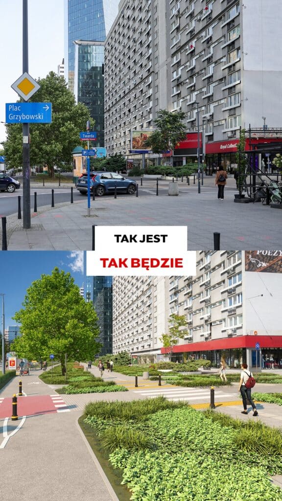 Zielona Aleja Jana Pawła II z nową drogą rowerową. Warszawa inwestuje w komfort i klimat