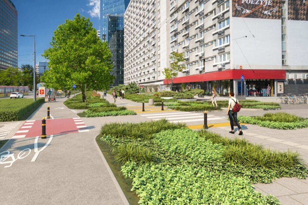 Zielona Aleja Jana Pawła II z nową drogą rowerową. Warszawa inwestuje w komfort i klimat