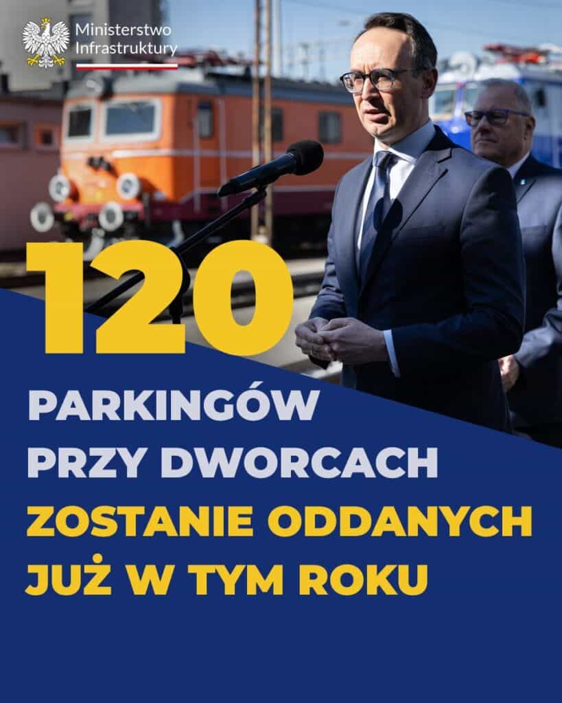 Zgodnie za zapowiedzią Dariusza Klimczaka z czerwca br., w Polsce powstanie łącznie 120 parkingów "pakuj i Jedź" przy stacjach PKP.