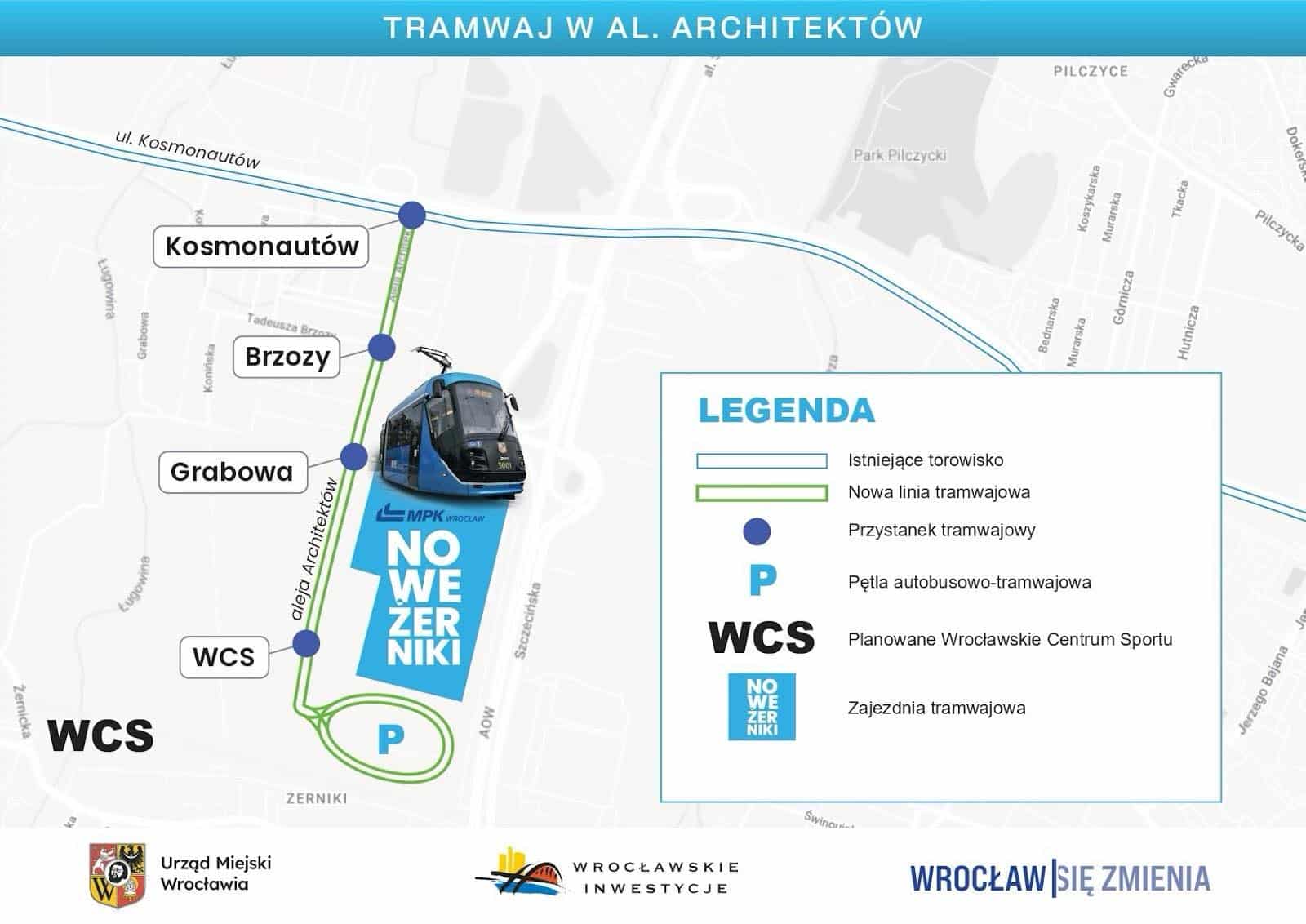Infotram - Wrocław projektuje nową trasę tramwajową na Nowych Żernikach