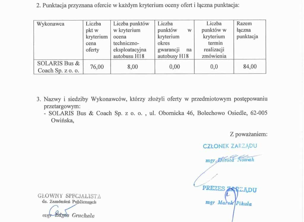 PKM Sosnowiec wybiera pięć hybryd od Solarisa