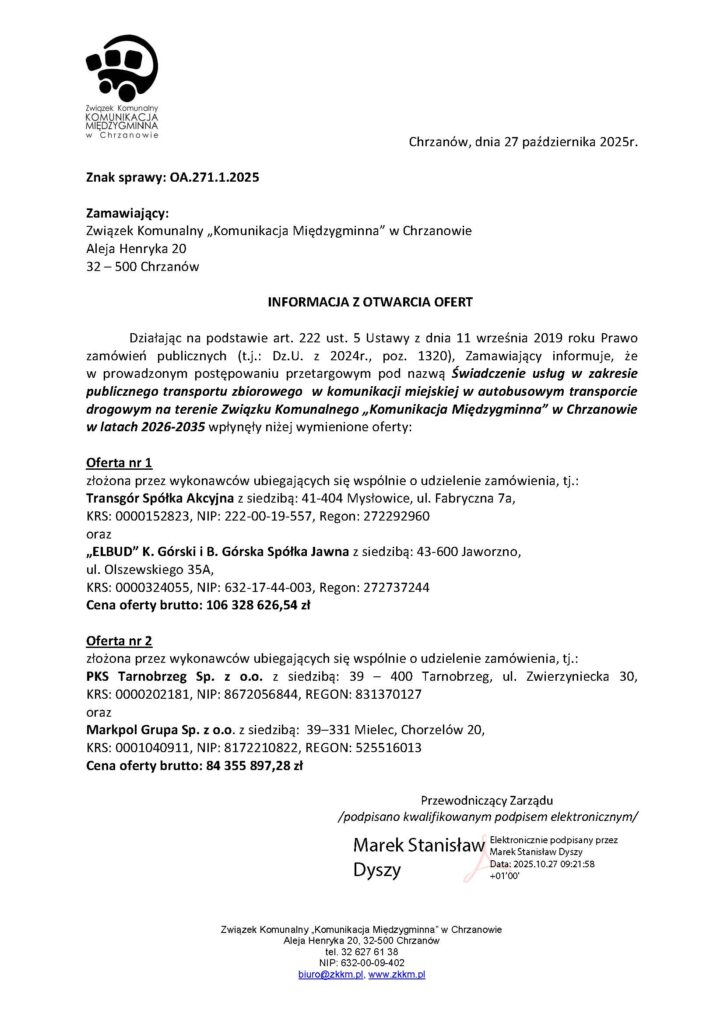 ZKKM Chrzanów: dwa konsorcja walczą o kontrakt dekady na 8,7 mln wzkm