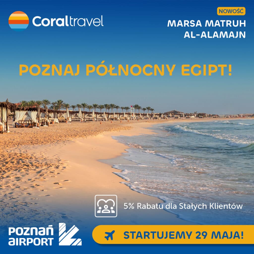 Nowe połączenie czarterowe z Poznania do Egiptu – od maja 2026 r. loty do Marsa Matruh