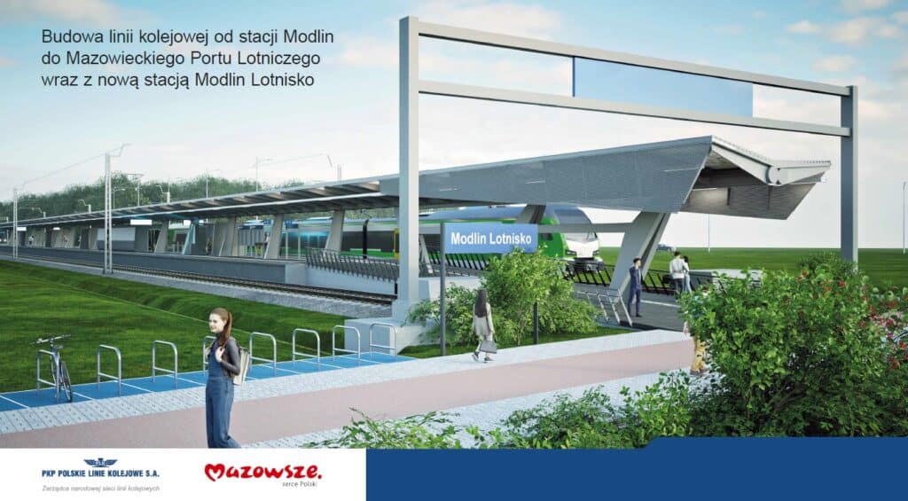 Nowa linia kolejowa połączy Modlin z lotniskiem - prace ruszą w 2027 roku