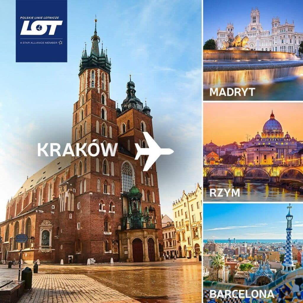Nowe kierunki LOT-u z Krakowa: Barcelona, Madryt i Rzym od marca 2026