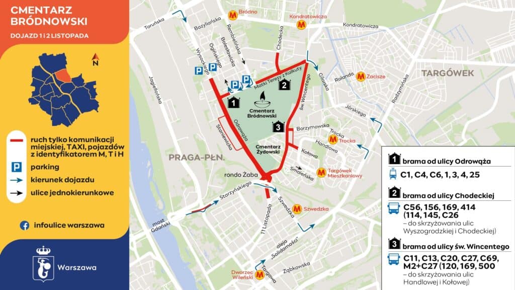 Warszawa/ Pierwsze linie cmentarne już wyjechały na ulice / fort. WTP