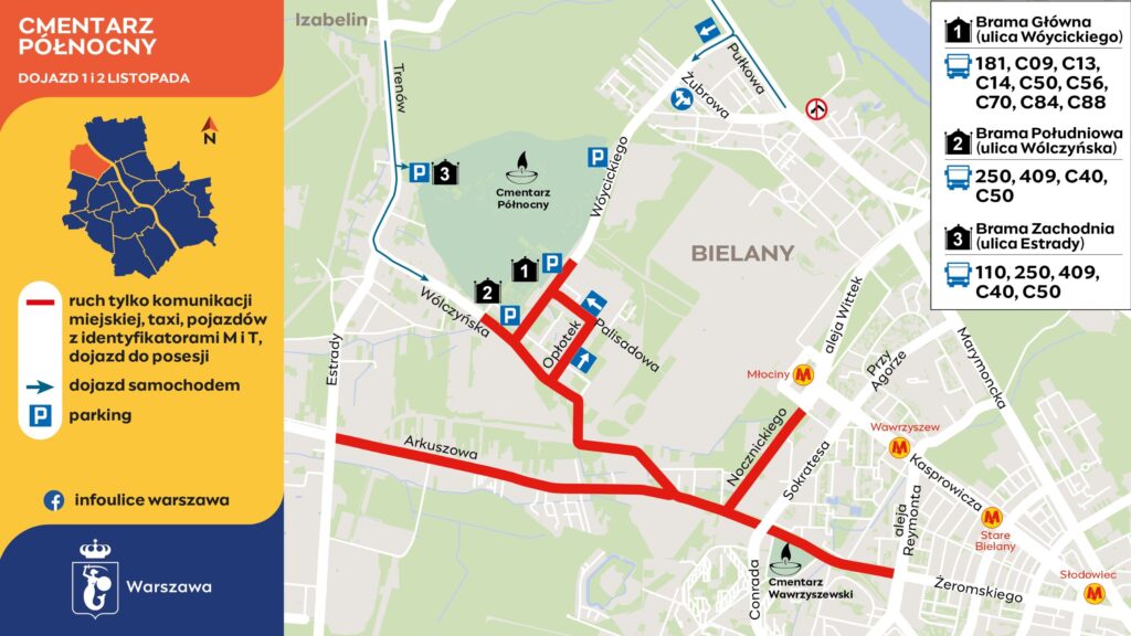 Warszawa/ Pierwsze linie cmentarne już wyjechały na ulice / fort. WTP