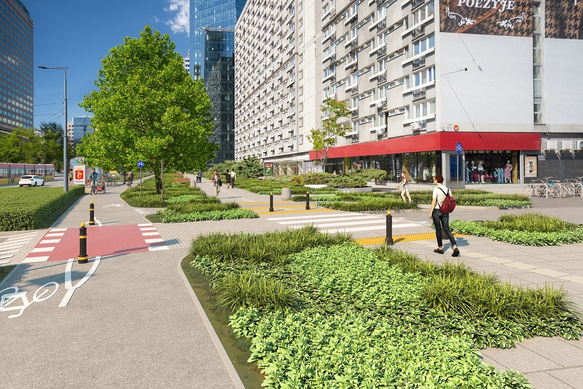 Infobike - Warszawa: Na al. Jana Pawła II powstanie droga dla rowerów. Prawie kilometr