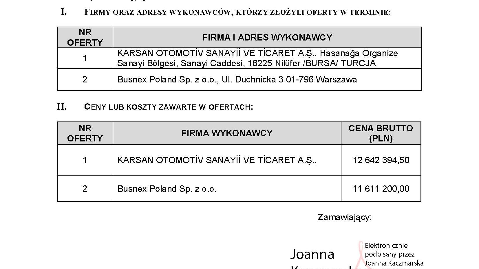 Busnex dostarczy kolejne autobusy elektryczne do Żagania. Karsan odrzucony
