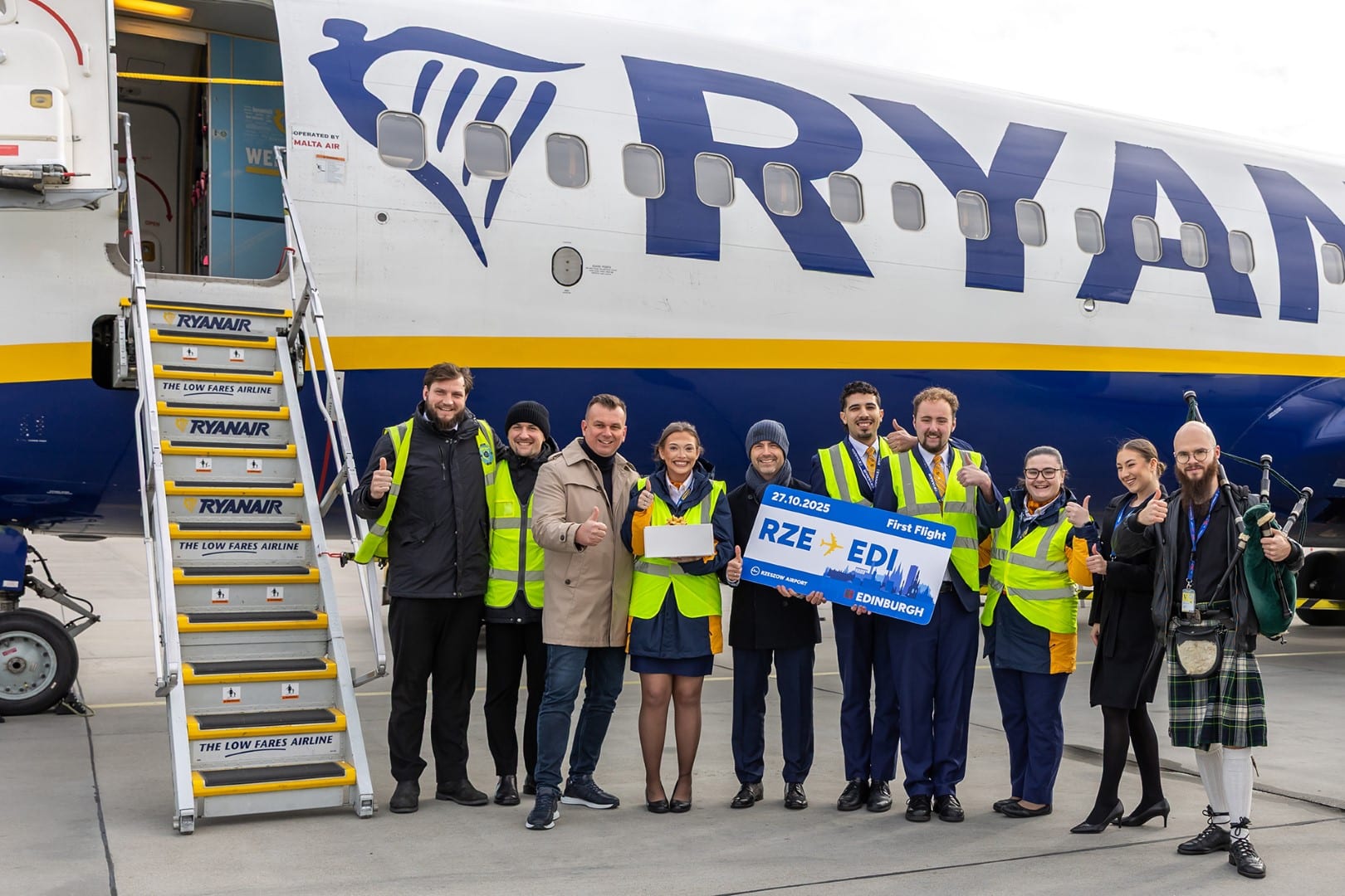 Infoair - Nowa trasa z Jasionki: bezpośrednie loty Ryanaira do Edynburga