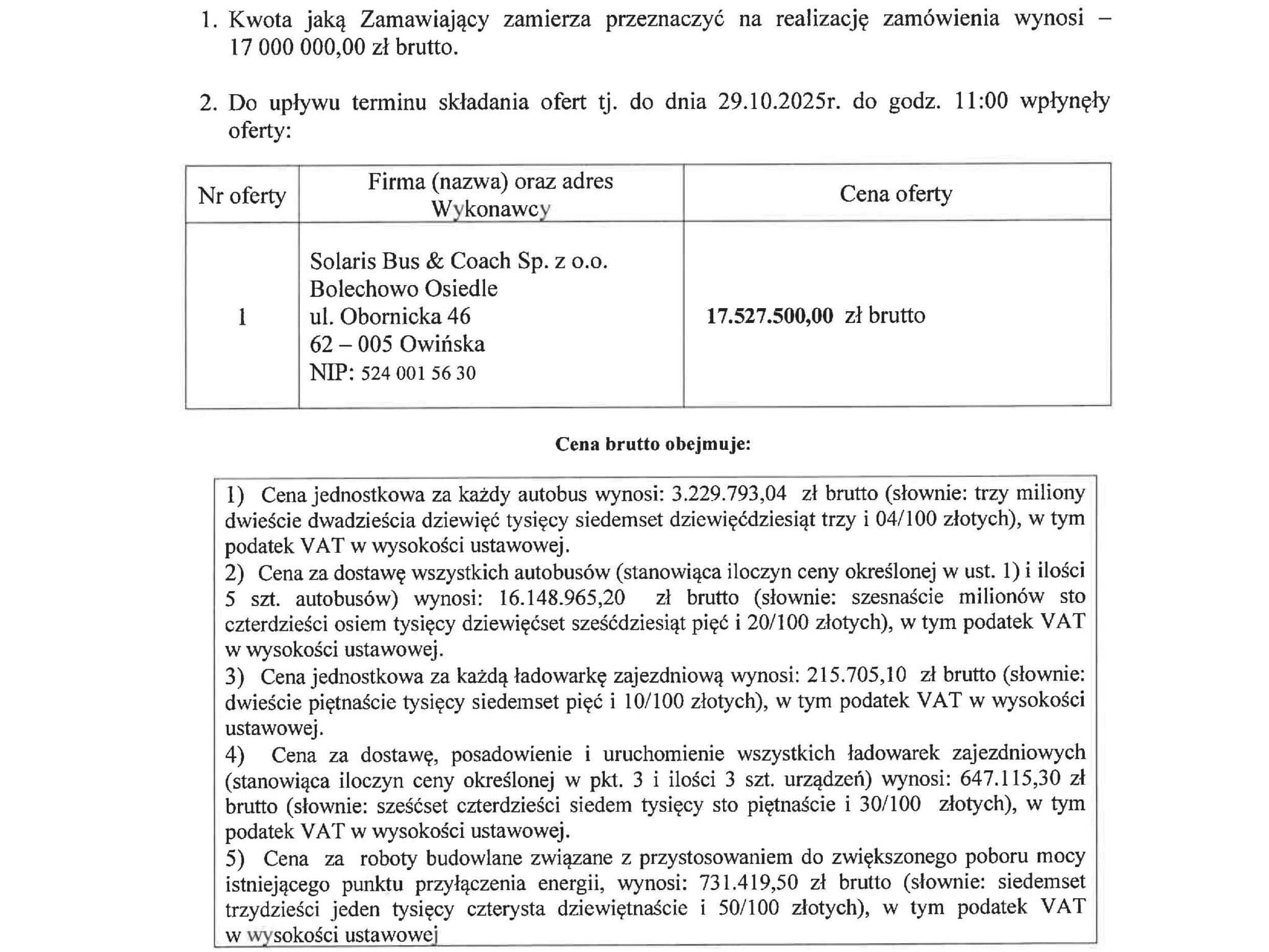 ZTM Kielce i przetargowa premiera Solarisa Urbino 10,5 electric w Polsce