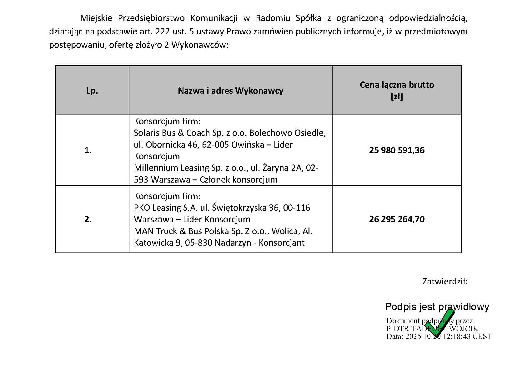 Kolejny autobusowy klasyk w MPK Radom: MAN z PKO Leasing vs. Solaris z Millennium