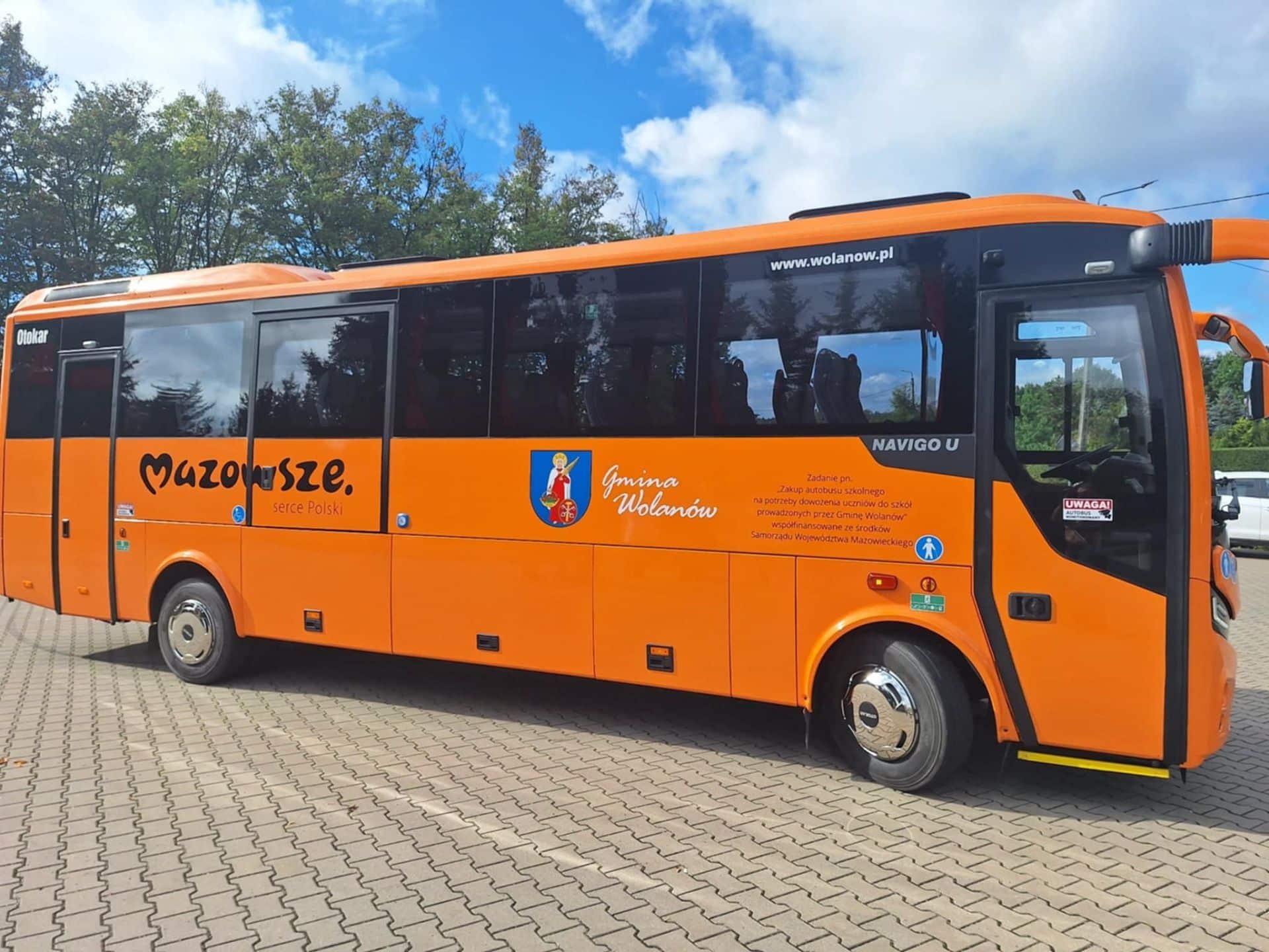 Infobus - Wolanów z nowym autobusem szkolnym od Otokara. Z mazowieckim dofinansowaniem