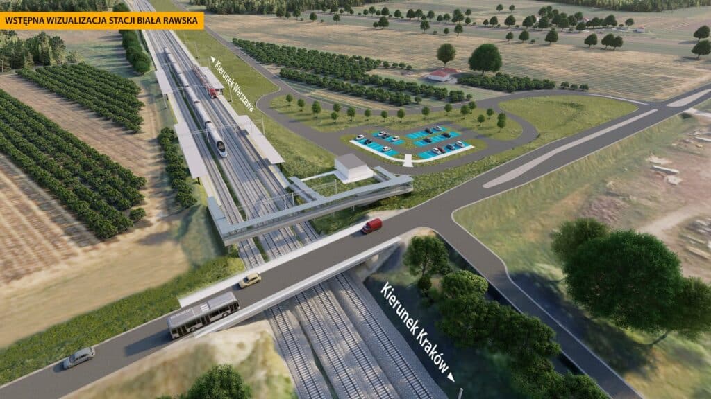 Nowa stacja kolejowa na CMK w Białej Rawskiej. PKP PLK podpisały umowę na budowę foto: PKP PLK