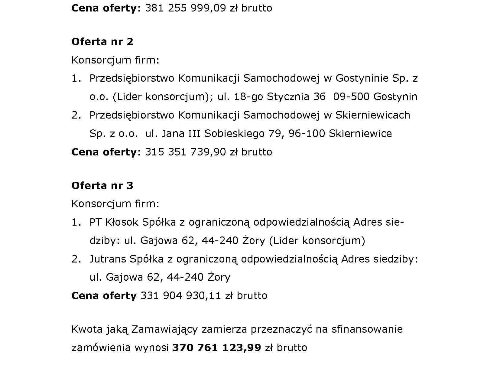 Wrocław ma trzy oferty na linie aglomeracyjne do Miękini