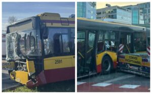 Dwa groźne wypadki autobusów miejskich w Łodzi i Warszawie. Są ranni pasażerowie